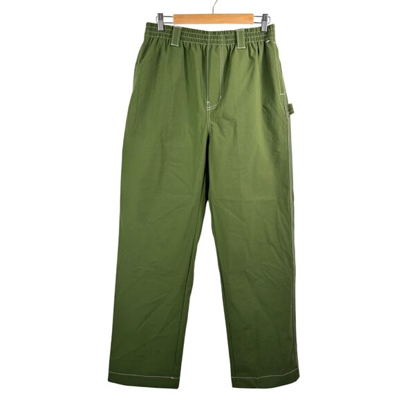 Urban Outfitters Nylon Skate Fit Carpenter Pants green 90s sz M - Picture 2 of 9